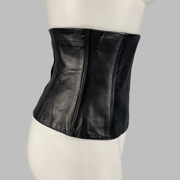 CHANEL FW 2001 Size 6 Black Leather Silk Belt - Picture 2 of 5